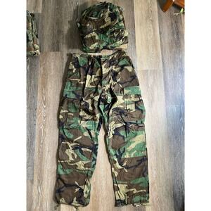 Vintage US Military Woodland Camo BDU Cargo Pants Medium Short 8415-01-184-1350